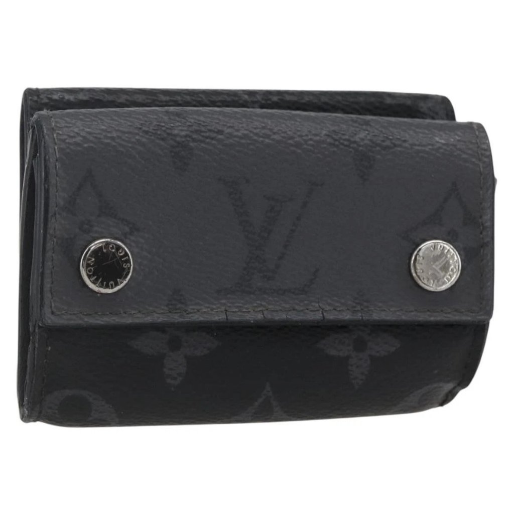 Louis Vuitton Monogram Eclipse Discovery Compact Wallet M67630 Lv Auth 157193